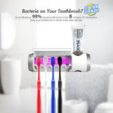 Antibacteria Automatic ToothBrush Dispenser with UV light sterilizer 2.0