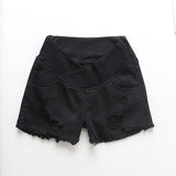 Pregnant Women's Shorts Low-waisted Denim