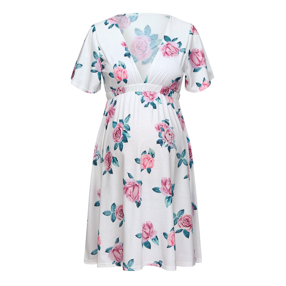 Summer Maternity Women Short sleeve Dresses