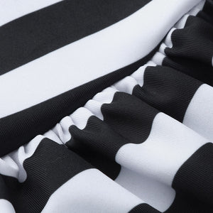 White and black stripes swimwear