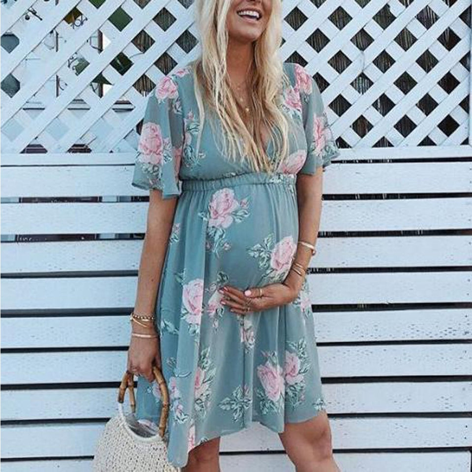 Summer Maternity Women Short sleeve Dresses