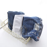 Pregnant Women's Shorts Low-waisted Denim