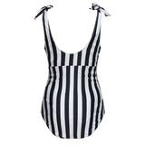 White and black stripes swimwear