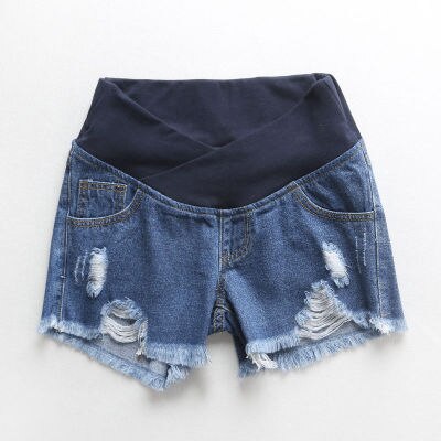 Pregnant Women's Shorts Low-waisted Denim