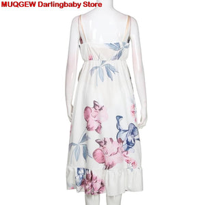 Casual Floral Falbala Comfortable Sundress