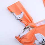 Summer Flower Print Off-shoulder pregnancy swimwear one-piece